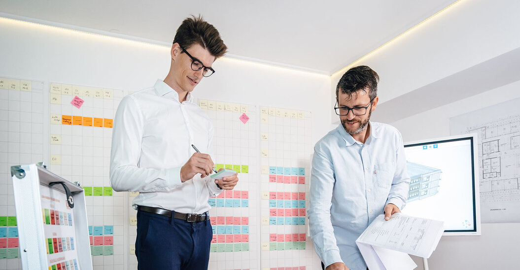 Projektteam bei einer Lean-Construction-Besprechung