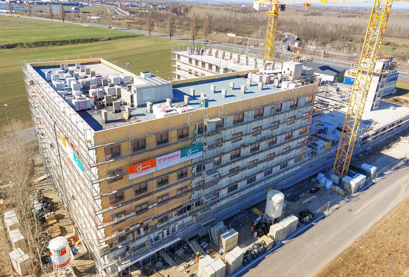 Aufnahme des Flughafen Hotels Schwechat in der Bauphase