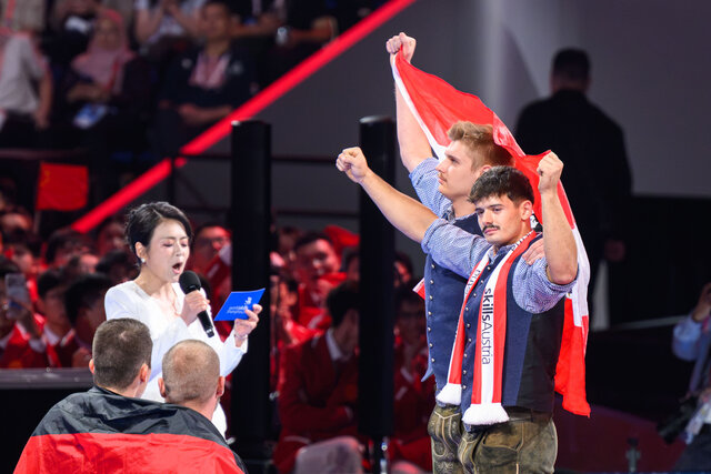 Julian Gintner und Michael Pomassl bei den WorldSkills 2026 in Shanghai