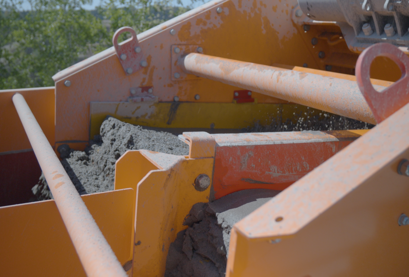 Trennung von Sand in der Sandwaschanlage