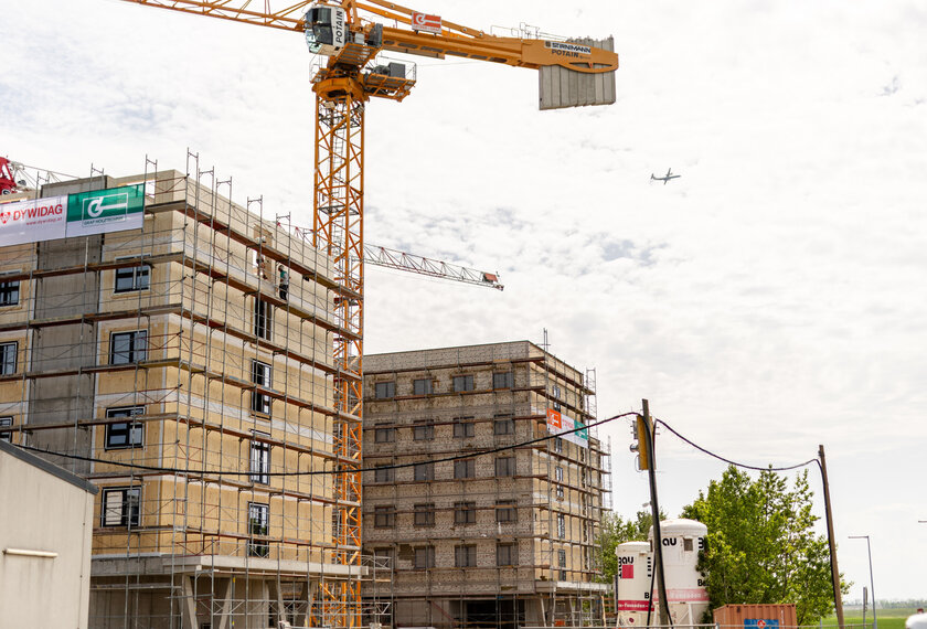 Aufnahme des Flughafen Hotels Schwechat in der Bauphase
