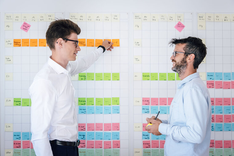 Projektteam bei einer Lean-Construction-Besprechung