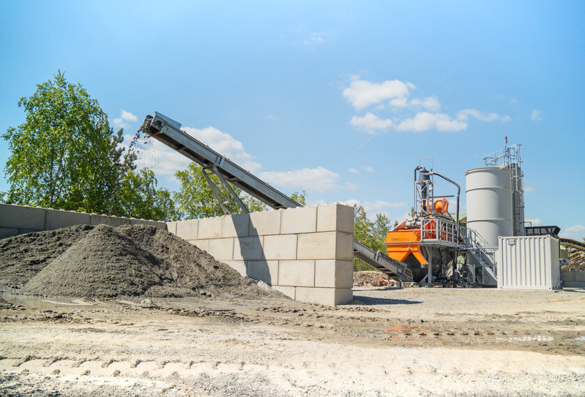 Fertiges Produkt Sand am Ende des Waschprozesses der Sandwaschanlage
